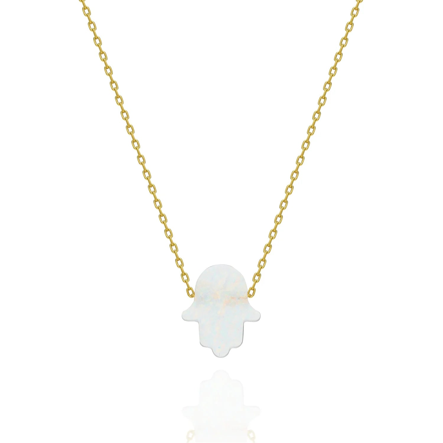 Fatima's hand opal white necklace